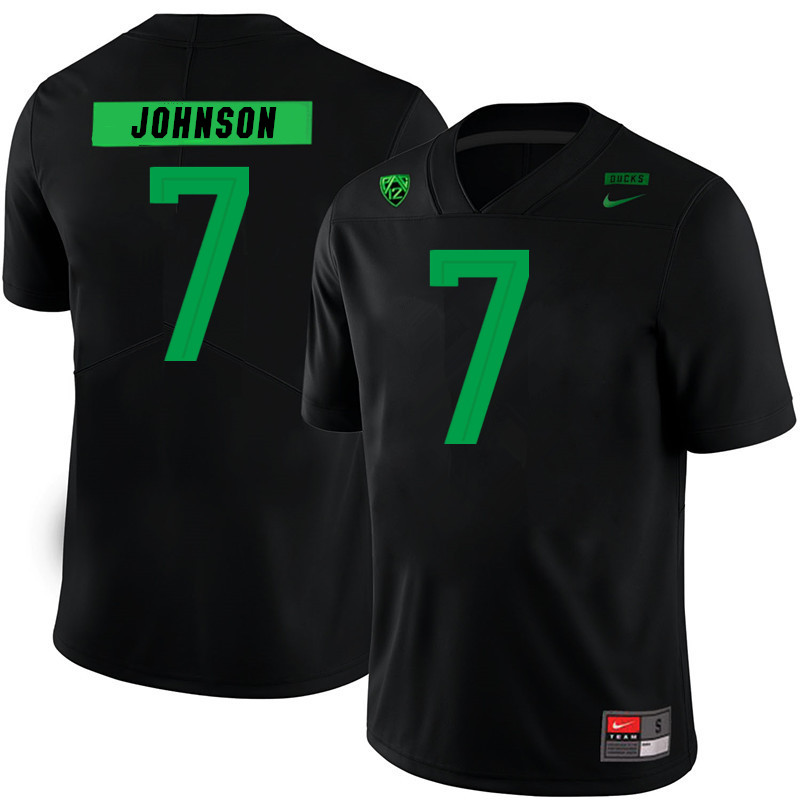 2019 Men #7 D.J. Johnson Oregon Ducks College Football Jerseys Sale-Black - Click Image to Close